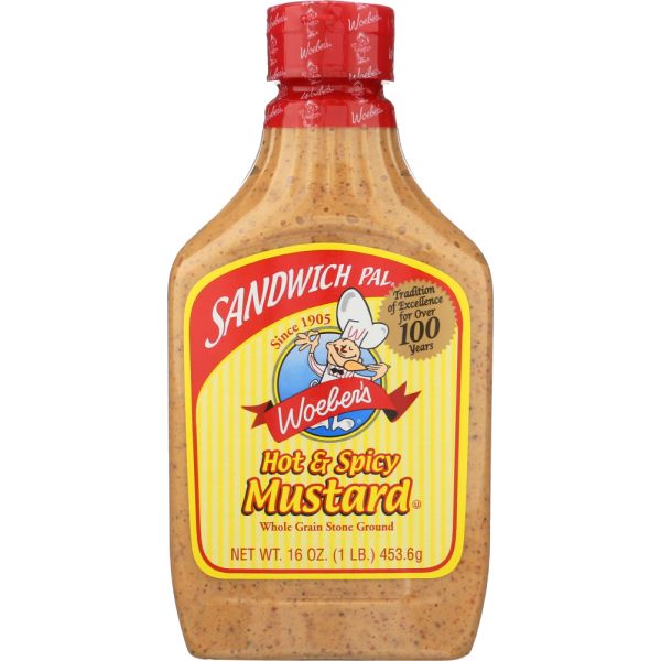 WOEBER: Mustard Sandwich Pal Hot and Spicy, 16 oz