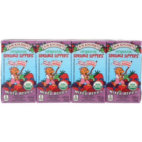 KNUDSEN: Organic Sensible Sippers Mixed Berry 8 Packs, 33.84 oz