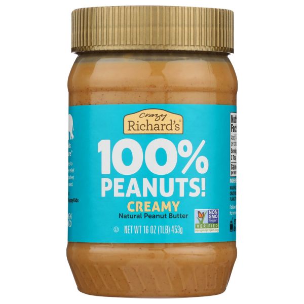 CRAZY RICHARD: Creamy Peanut Butter, 16 oz