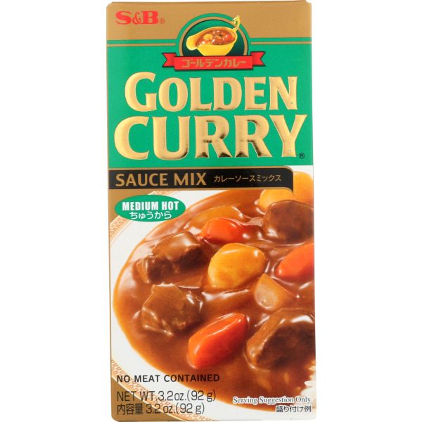 S & B: Sauce Mix Medium Hot Golden Curry, 3.2 oz
