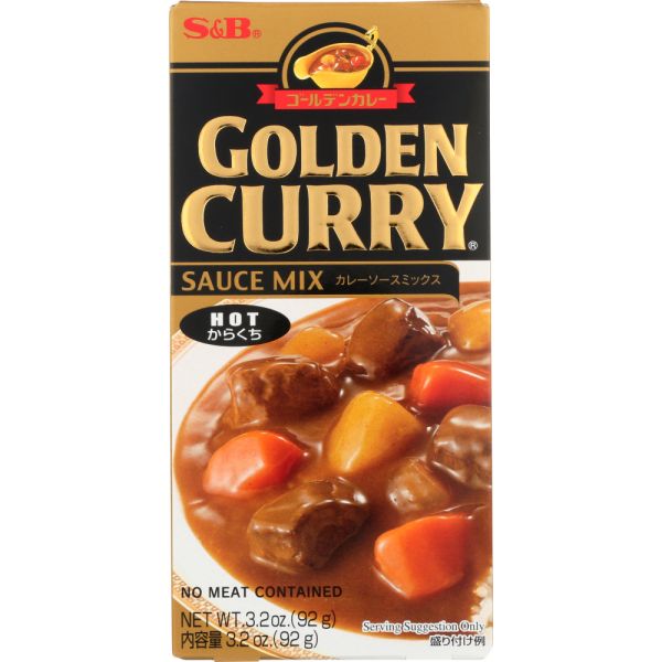 S & B: Sauce Mix Hot Golden Curry, 3.2 oz