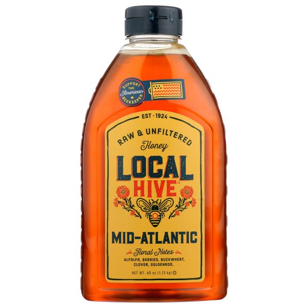 LOCAL HIVE: Raw & Unfiltered Mid Atlantic Honey, 40 oz