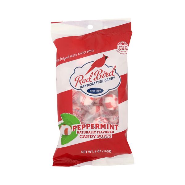RED BIRD: Soft Peppermint Candy Puffs, 6 oz