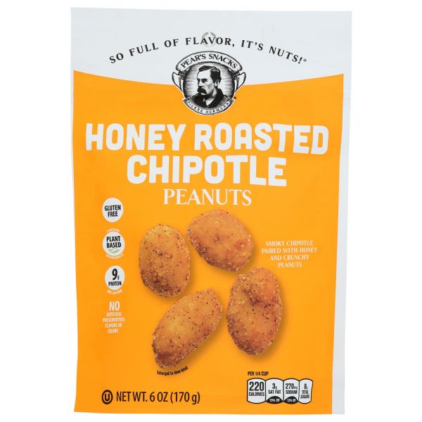 PEAR'S SNACKS: Peanuts Honey Rstd Chipot, 6 oz