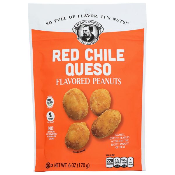 PEAR'S SNACKS: Peanuts Red Chile Queso, 6 oz