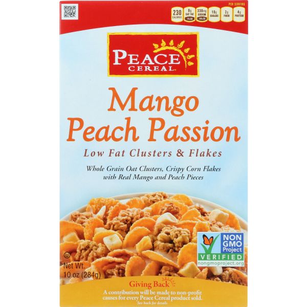 Peace Cereal Clusters and Flakes Cereal Mango Peach Passion, 10 Oz