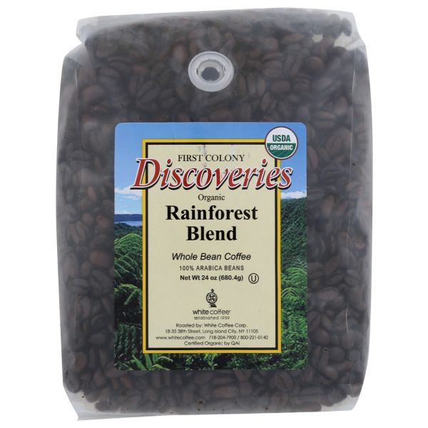 DISCOVERIES: Rainforest Blend Organic Whole Bean Coffee, 24 oz