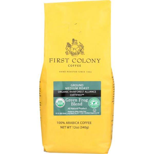 FIRST COLONY: Rainforest Blend Green Frog Coffee, 12 oz