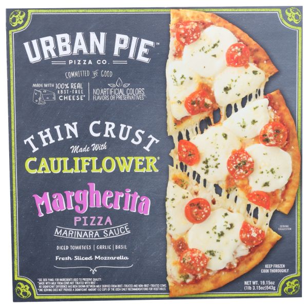 URBAN PIE: Pizza Cauliflower Margarita Thin Crust, 19.15 oz