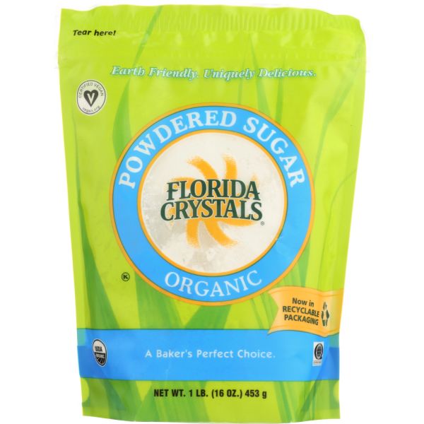 FLORIDA CRYSTALS: Powdered Sugar Organic, 16 oz