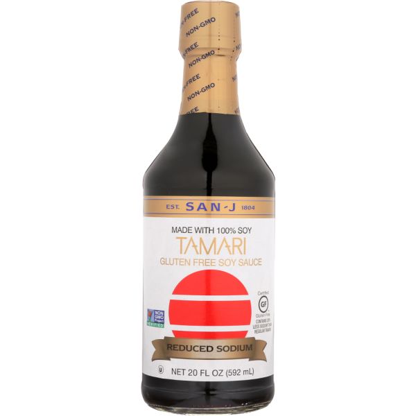 SAN-J: Reduce Sodium Tamari Soy Sauce, 20 oz