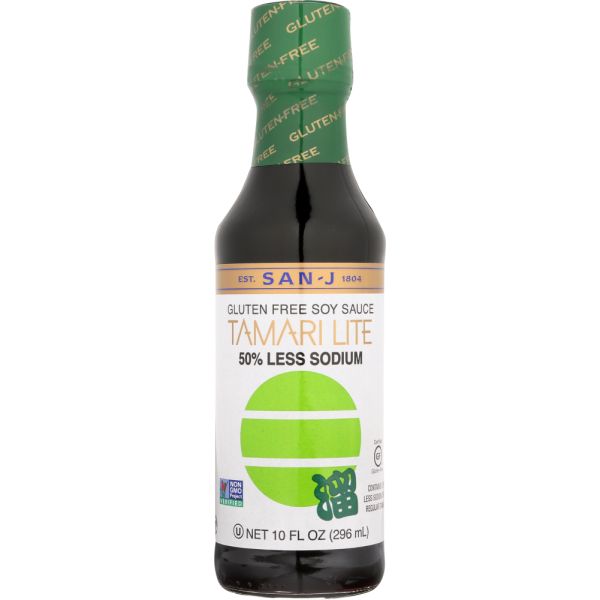 SAN J: Gluten Free Lite Tamari Sauce 50% Less Sodium, 10 oz