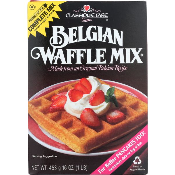 CLASSIQUE FARE: Belgian Waffle Mix, 16 oz