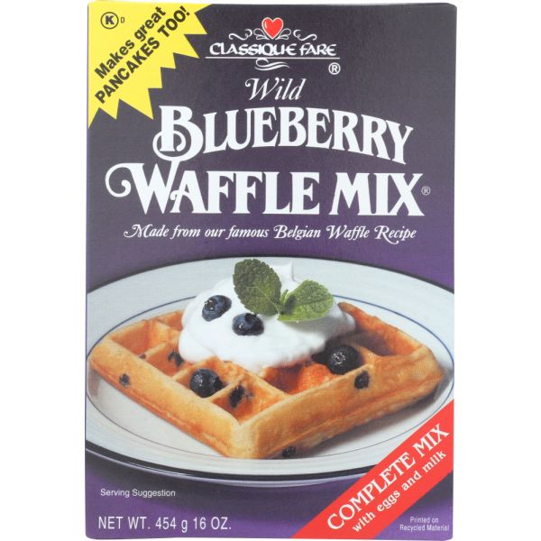 CLASSIQUE FARE: Wild Blueberry Waffle Mix, 16 oz