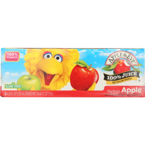 APPLE & EVE: Sesame Street Big Bird Apple Juice 8 Pack, 125 ml