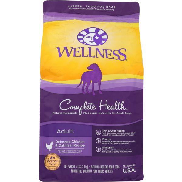 WELLNESS: Complete Health Dry Chicken and Oatmeal Dog Food, 5 lb