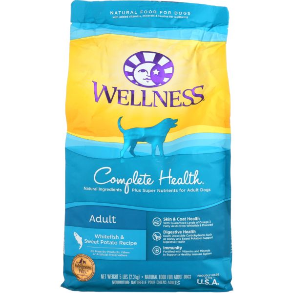 WELLNESS: Complete Health Whitefish & Sweet Potato Dry Dog Food, 5 lb