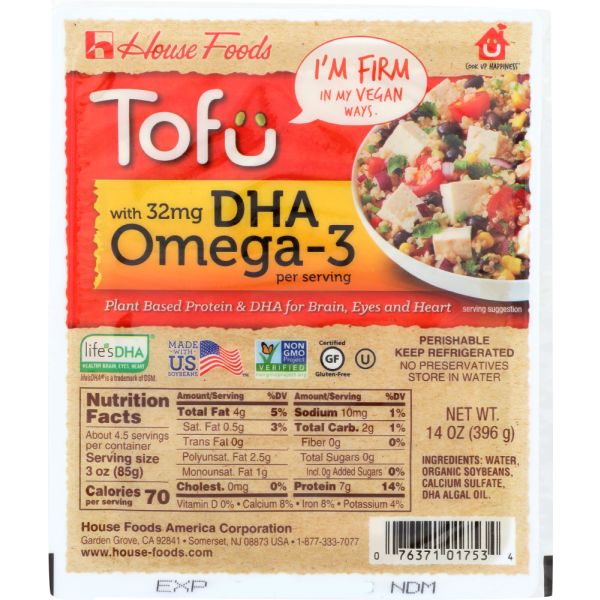 HOUSE FOODS: Tofu Firm DHA Omega-3, 14 oz