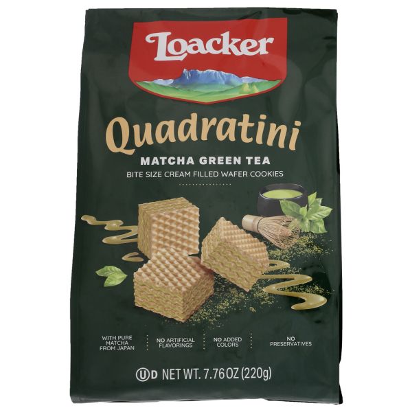 LOACKER: Wafer Matcha Quadratini, 7.76 oz