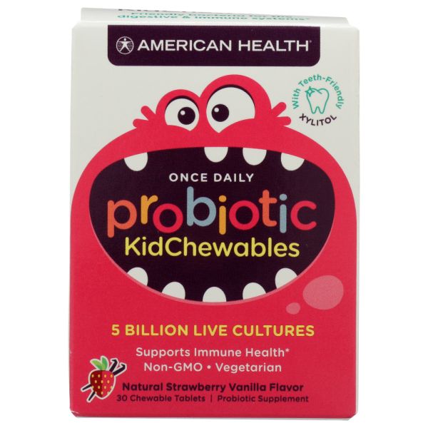 AMERICAN HEALTH: Probiotic Kidchewables Strawberry Vanilla, 30 ea