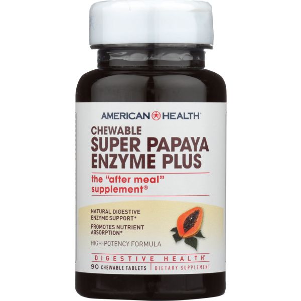 AMERICAN HEALTH: Chewable Super Papaya Enzyme Plus, 90 Tablets