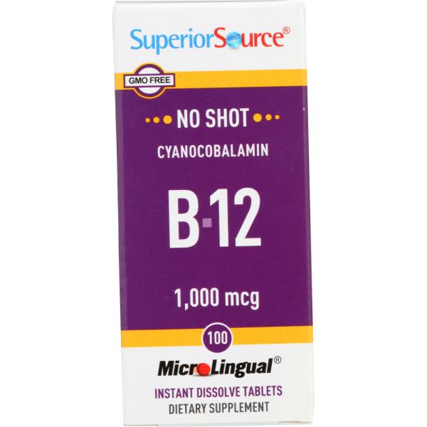 SUPERIOR SOURCE: No Shot Cyanocobalamin B-12 1,000 mcg, 100 tb