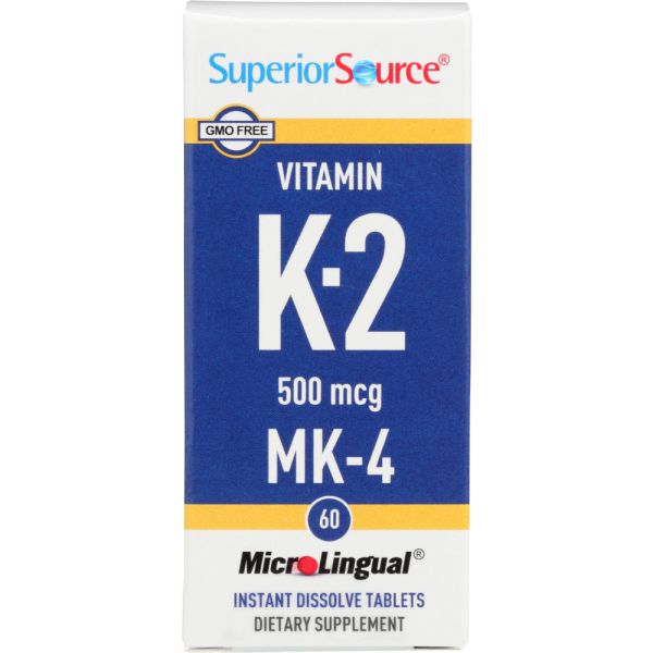 SUPERIOR SOURCE: Vitamin K-2 500mcg MK4, 60 tb