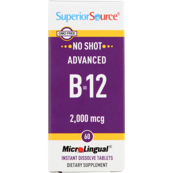 SUPERIOR SOURCE: No Shot Advanced B-12 2000mcg, 60 tb