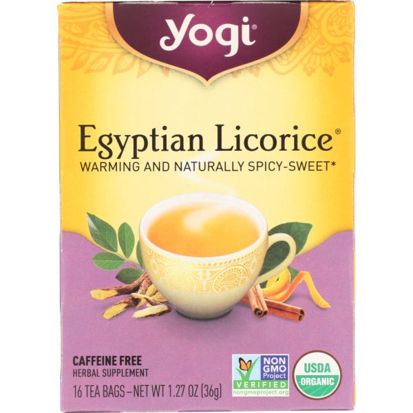 YOGI TEAS: Tea Egyptian Licorice Caffeine Free, 16 bg