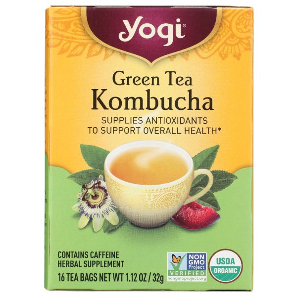 YOGI TEA: Green Tea Kombucha, 16 Tea Bags