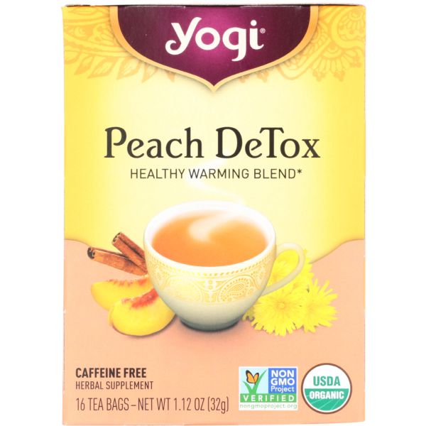 YOGI TEAS: Tea Peach Detox, 16 bg
