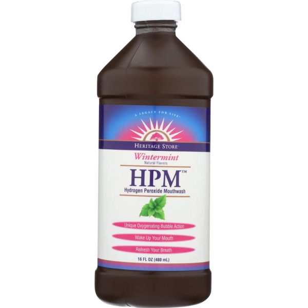 HERITAGE: Mouthwash Hydrogen Peroxide Wintermint, 16 oz