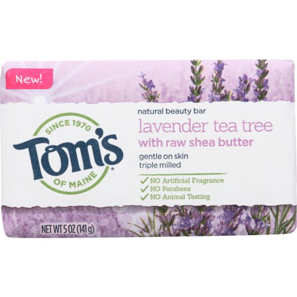 TOMS OF MAINE: Natural Beauty Bar Lavender and Shea, 5 oz