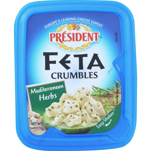 PRESIDENT: Cheese Feta Crumble Mediterranean, 6 oz