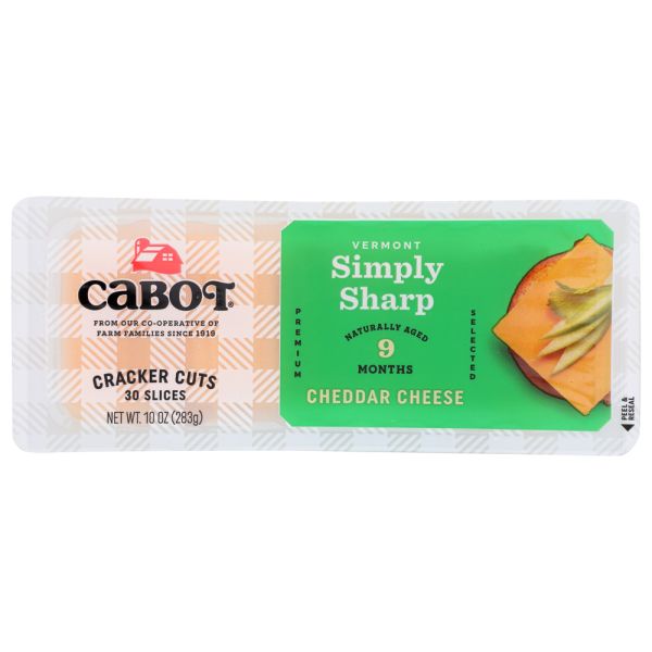 CABOT: Vermont Sharp Cheddar Cheese Cracker Cut Slices, 10 oz