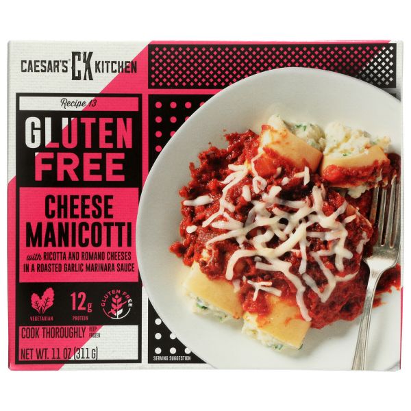 CAESARS: Pasta Gluten Free Manicotti with Cheese in Marinara Sauce, 11 oz