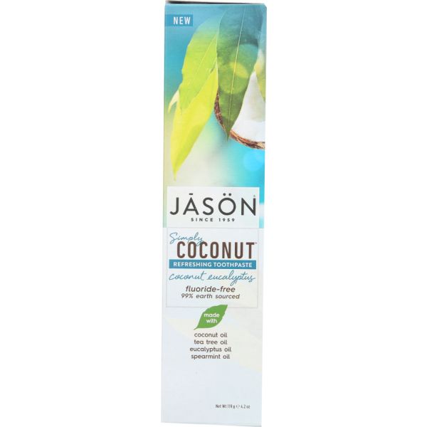 JASON: Toothpaste Simply Coconut Refreshing Fluoride-Free, 4.2 oz