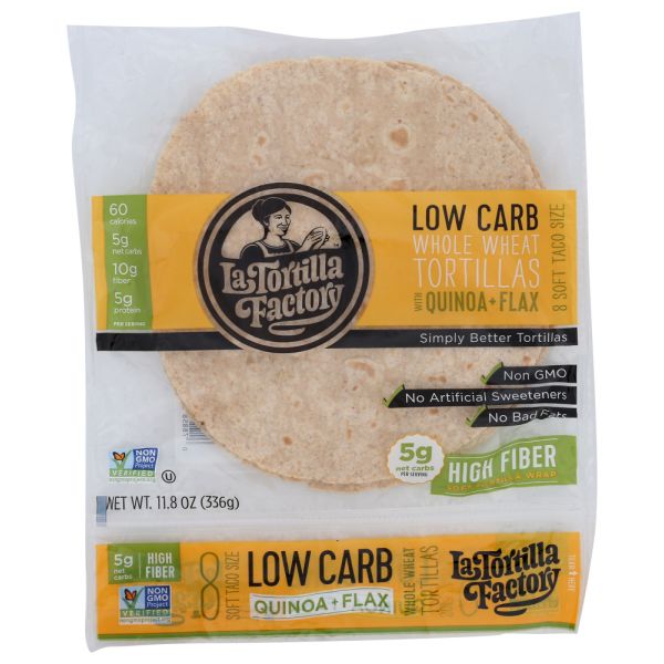 LA TORTILLA FACTORY: Low Carb Whole Wheat Tortillas, 11.8 oz