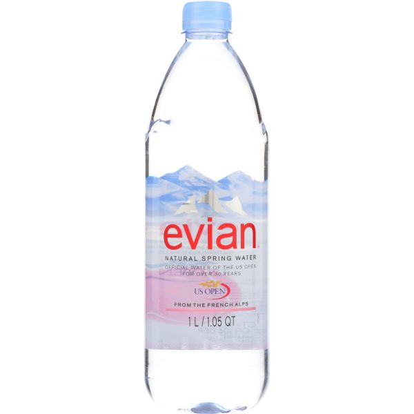 EVIAN: Natural Spring Water PET Loose, 1 lt
