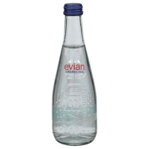 EVIAN: Sparkling Spring Water Glass Bottle, 11.2 fo