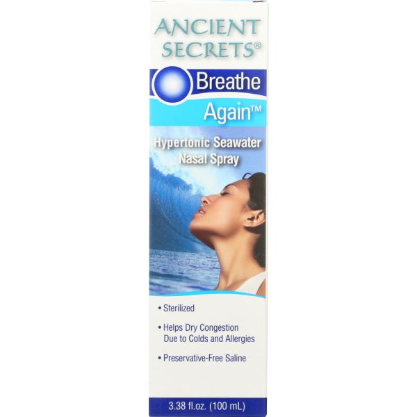 ANCIENT SECRETS: Nasal Spray Breathe Again, 3.38 oz
