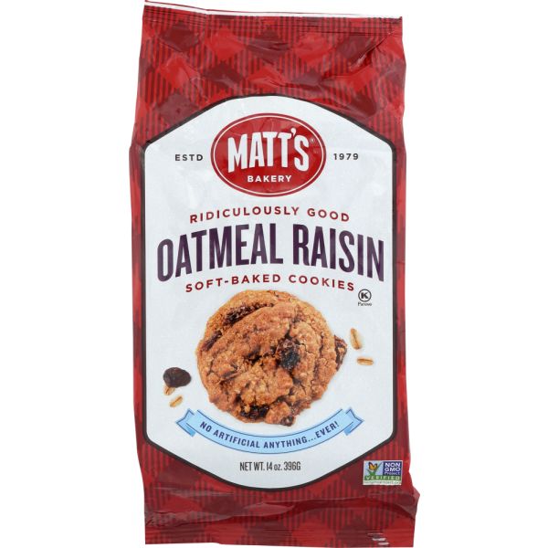MATTS COOKIES: Cookies Oatmeal Raisin, 14 oz