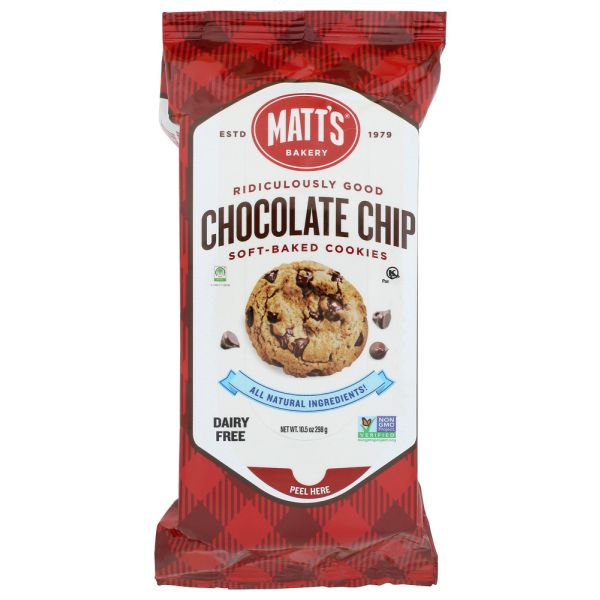 MATTS COOKIES: Chocolate Chip Cookies, 10.5 oz