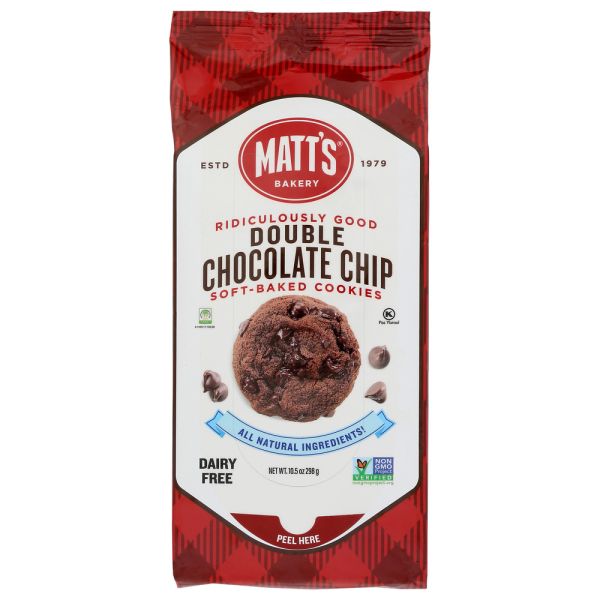 MATTS COOKIES: Double Chocolate Chip Cookies, 10.5 oz