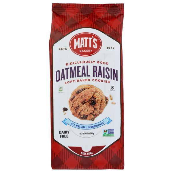 MATTS COOKIES: Oatmeal Raisin Cookies, 10.5 oz