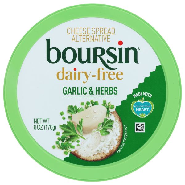BOURSIN: Garlic Herbs Spread Dairy Free, 6 oz