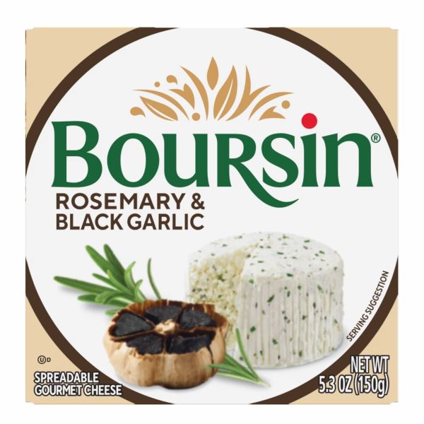 BOURSIN: Rosemary and Black Garlic Spreadable Gourmet Cheese, 5.3 oz