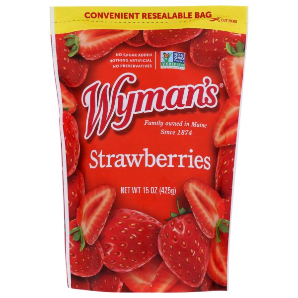 WYMANS: Fresh Frozen Strawberries, 15 oz