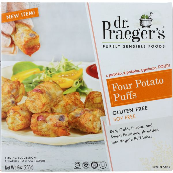 DR PRAEGER: Four Potato Puffs, 9 oz