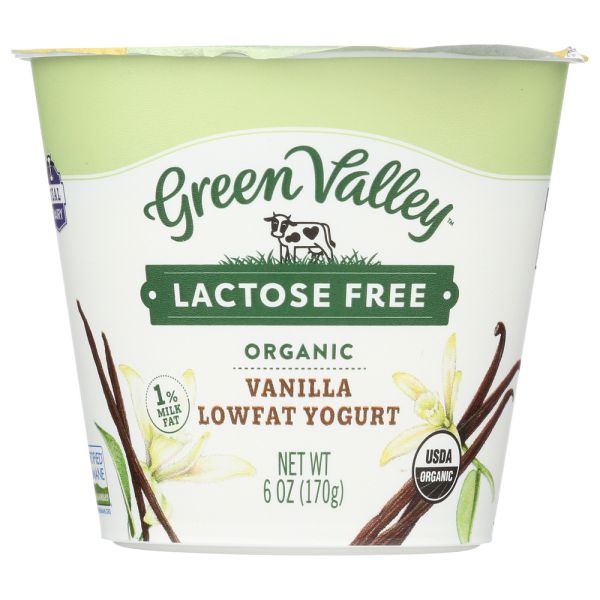 GREEN VALLEY ORGANICS: Low Fat Lactose Free Yogurt Vanilla, 6 oz